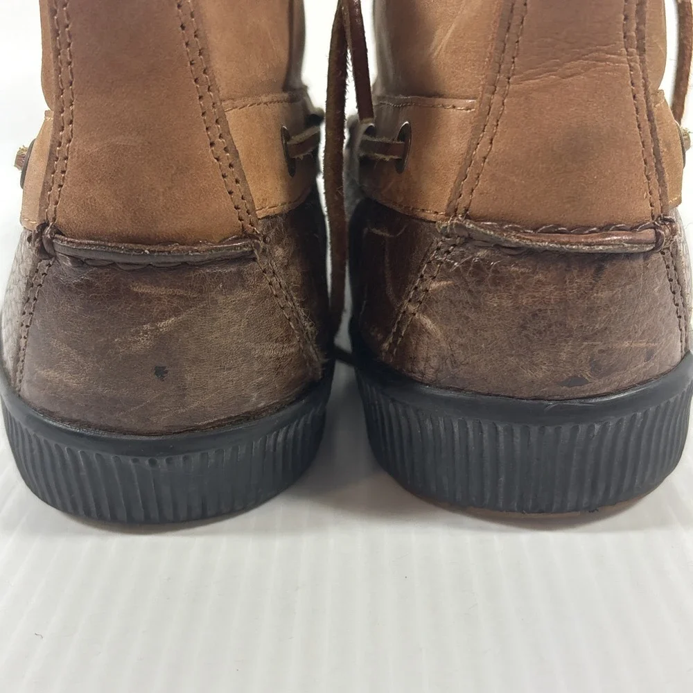 Polo Ralph Lauren Delmont Men's Size 8.5 Shoes Brown Leather Lace Up Ankle Boots